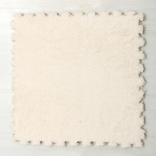 Kanduo Alfombra de espuma entrelazada Baldosas de espuma de retales de felpa gruesa, alfombra entrelazada cuadrada antideslizante, cortable, adecuada for sala de estar y dormitorio Moqueta antidesliza