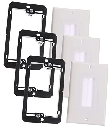 Artibetter 3pezzi Piastra Muro Decora Brush Supporto Montaggio Per Gruppo Singolo Inserto Passacavo Adatto Per Cavi Coassiali Ethernet Usb Realizzato in Infrangibile