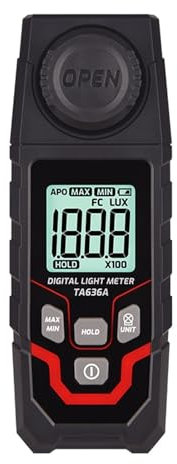 Misuratore di luce TA636A Luxmetro digitale Luxmetro portatile Luxmetro professionale 200000LUX 20000FC Illuminometro Fotometro Misuratore di luce Luxmetro