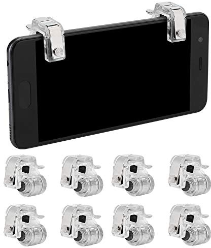Ouitble Gaming Controller Triggers 8 St R11 Four Six Fingers Assistant Button Trigger för Spel för PUBG -telefon (Silver)