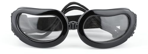 Hundglasögon, retro hundglasögon hundglasögon för små raser, hundsolglasögon, ögonskyddsglasögon hundar ridning utomhus, transparenta (ljusgrå)