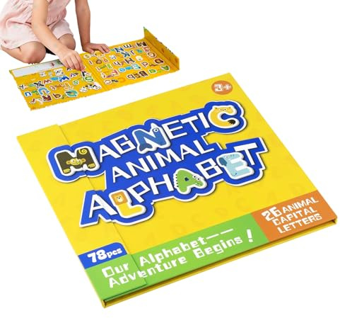 Magneti Alfabeto per Frigorifero | Giochi Educativi Animali | Magneti per Frigorifero | per Scuola di Classe Lavagna Bianca Materna Viaggio Età 3 Anni e Più Ragazzi Ragazze