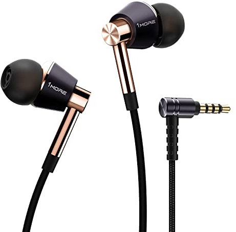 1MORE Triple Driver Ecouteur E1001 in Ear Headphones Intra-auriculaire très Haute résolution Casque avec Microphone intégré et Bouton télécommande Multifonctions