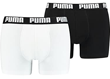 PUMA 2 ER Pack Boxer Boxershorts Men Herren Pant Unterwäsche Underwear, Farben:301 - White/Black, Größe Bekleidung:M