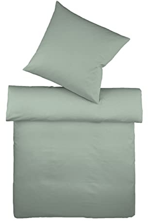 fleuresse Halbleinen Bettwäsche Provence Salbei, 1 Bettbezug 155 x 220 cm + 1 Kissenbezug 80 x 80 cm