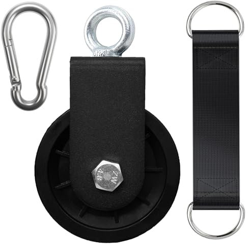 Favuit Cable Pulley Wheel 360 Degree Rotation Fitness Lifting Blocks Silent Smooth Detachable Roller Lifting Wheel Lat Pulldown Cable Pulley System Machine Attachment For Home Gym Pulley Clothes Airer