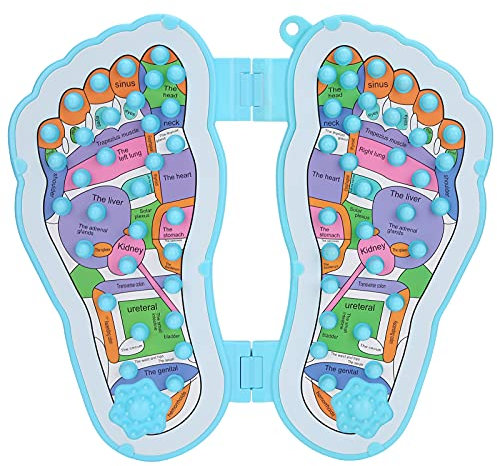 Tappetino per Massaggio Piedi con Agopressione Pietre e Punti di Agopuntura - Massaggiatore a Forma di Piede