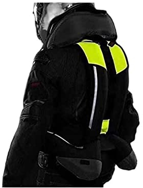 YXYMOTEFLY Gilet Airbag da Moto - Regolabile con Protezione Airbag Collo/Posteriore Giacca Protettiva Riflettente da Motocross (Color : Black, Size : 3XL)