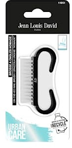Jean Louis David - Spazzola per unghie con manico curvo, manico in plastica riciclata, strumento per la pulizia delle unghie