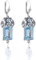 Jugendstil Ohrringe Silber Kristalle aus Österreich Light Azore Hellblau NOBEL SCHMUCK