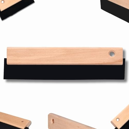 ToolSpace Gummispachtel Fugenspachtel Fliesen mit Gummilippe Spachtel Abzieher Gummi 250 mm Gummischaber Fugen Holzgriff Fliesenspachtel Werkzeuge Glättkelle Ergonomisch Arbeit Verfuggummi | 1 Stück