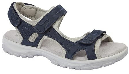 Urban Jacks Women’s Nubuck Leather Hiking Sandals, Outdoor Sport Trekking Sandals, Touch and Close Walking Shoes Sizes 4-8’s (Navy, UK Footwear Size System, Adult, Women, Numeric, Medium, 5)
