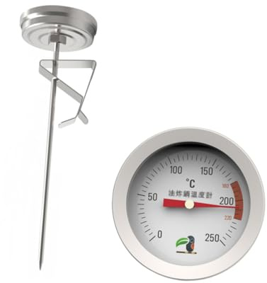 VINTORKY Termometro Per Olio in Acciaio Inossidabile Misuratore Di Temperatura Per Zucchero Strumento Di Rilevamento Della Temperatura Per Sciroppo Di Caramelle Per Uso Domestico Sonda
