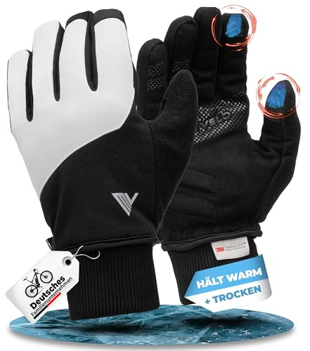 MIVELO Cykelhandskar med termofleece I vattentäta och vindtäta handskar I pekskärm I vinterhandskar för kalla temperaturer I cykelhandskar herr vinter (reflekterande, XL)
