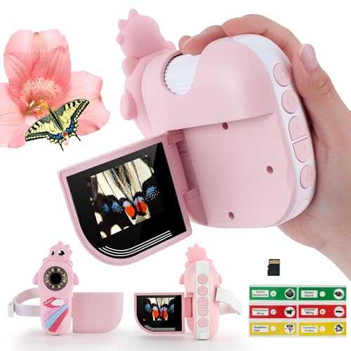TINYLENS Dino Microscope for Kids, 1000x Portable Digital Microscope Camera with 2 Screen, Educational Science Kit Birthday Gifts for Kid Age 4-12, 32GB TF Card Included