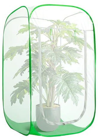 48 x 28 x 28 Pop Up Garden Mesh Plant Cover, Plant Protectors Mesh Plant Enclosure, Garden Net Cage Pest Protection Guard Tent with Storage Bag for Protect Plant Vegetable Fruit from Birds Insects