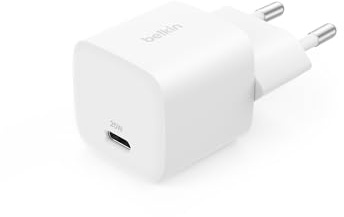 Belkin USB-C Ladegerät, 25 W – Handy Netzteil PD 3.0 zum Schnellladen mit PPS für Apple iPhone 17, iPhone Air, iPhone 16, iPad Pro, Samsung Galaxy S25, Pixel 10, Nintendo Switch usw. – Weiß