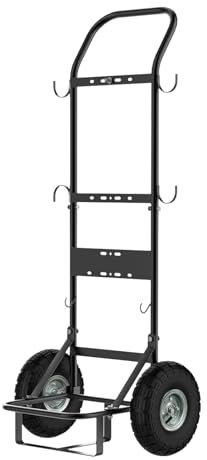 CAMPLUX Carro Móvil para Bombonas de Gas Calentador de Agua, Carretilla de Acero con Ruedas Neumáticas 26 cm (10”), Ideal para Camping y Lavado de Mascotas, D52