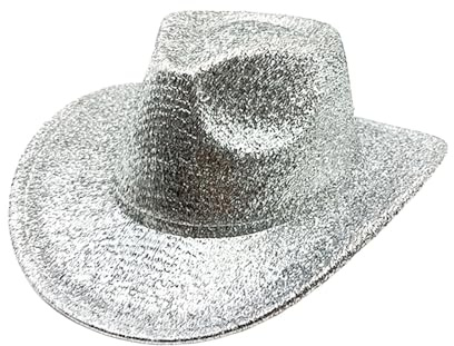 Generisch Sombrero de escenario dorado monocromático moderno para hombres y mujeres, fiesta, festival, sombrero de vaquero occidental romántico, plata, M