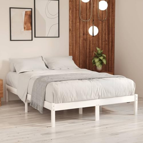 Refined Estructura de Cama sin colchón Madera Maciza Blanco 120x200 cm