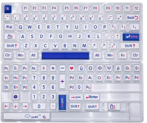 125Keys Kleins Blu Big Letter Keycap Altezza Originale PBT Dye Subbed Keycaps Per Interruttori Tastiere Meccaniche Profilo Originale Keycaps