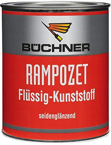 Rampozet Flüssig-Kunststoff 750 ml/für Balkone, Keller, Feuchträume, Treppen usw., für innen und außen, chlorfrei, mild riechend, seidenglänzend (Silbergrau Ral 7001)