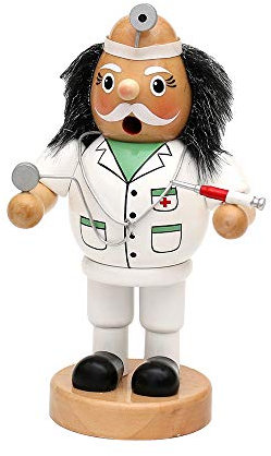 Dekohelden24 Holz Räuchermann Arzt, L/B/H: 8 x 7 x 16 cm.