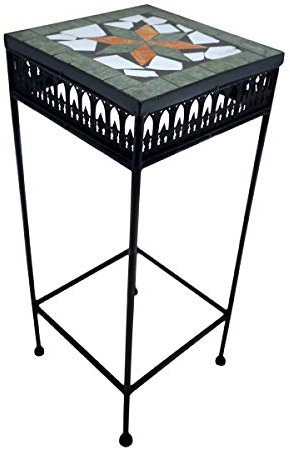 PrimoLiving Sgabello per fiori in metallo, rettangolare, nero, misura M (P-911)