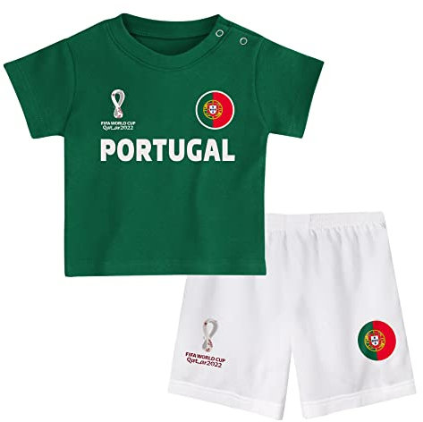 FIFA Unisex Kinder Official World Cup 2022 Tee & Short Set, Toddlers, Portugal, Alternate Colours, Age 3, Green, Medium
