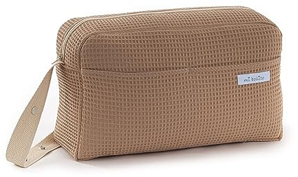 Mi Bollito Sac pour poussette - Sac de rangement pratique, élégant et multifonctionnel de grande capacité, fabriqué en Espagne (marron pastel)
