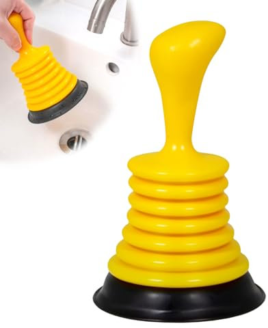 KWJEIULSOQ Pömpel Saugglocke für Verstopfte Toilette WC-Pümpel zur Chemielosen Reinigung Abflussstampfer für Waschbecken Dusche Küche Bad -Gesamtlänge 18cm, Gelb