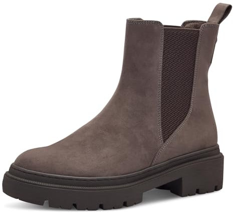 MARCO TOZZI Damen Chelsea Boots zum Schlupfen mit Plateau, Braun (Pepper), 38 EU