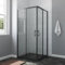 AQUABATOS Duschkabine mit Duschwanne 90x90 x 195 cm Eckeinstieg Matt Schwarz Einfaches 16-Rollen Schiebetüren Eckdusche Duschabtrennung 6 mm ESG Sicherheitsglas NANO-Beschichtung SMC Duschtasse