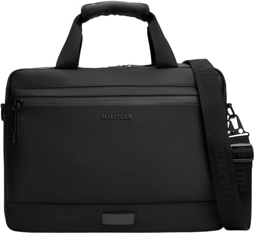 Tommy Hilfiger Herren Laptoptasche Computer Bag mit Außentasche, Schwarz (Black), Einheitsgröße