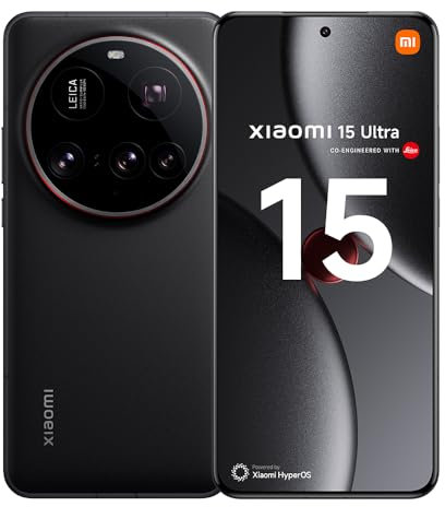 Xiaomi 15 Ultra Smartphone, 16+512GB, Black, 100mm Leica 200MP super telephoto, 5410mAh battery, 90W HyperCharge, HyperAI (No power adapter included)