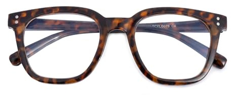 SKYWAY Große Blaulichtfilter Brille Damen Herren, Klassisch Modern Blue Light Blocking Glasses, Blaulicht Computerbrille Gaming Brille ohne Stärke, Brille Blaulichtfilter, Schildpatt