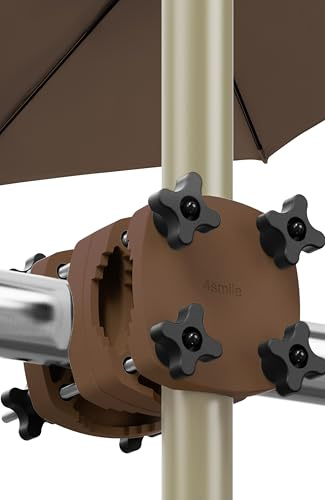 4smile Support de parasol pour balcon SunnyGuy, taupe - Support de parasol balcon ultra-résistant et universel - Support de parasol compact pour balcon remplace le support de parasol de balcon