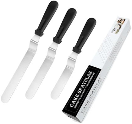 Cake Angled Palette Set of 3 Angled Cake Spatula Stainless Steel Cake Knife for Baking Modelling Tool