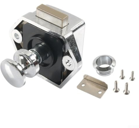 Cerradura de botón para cajón sin llave para caravana, furgoneta, coche, barco, gabinete con aleación de zinc para una resistencia duradera a la corrosión