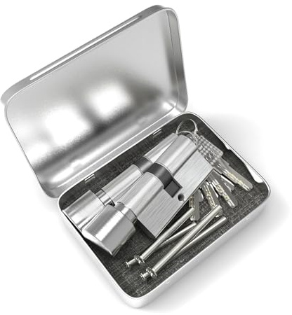 MANICAF 2 piezas de cilindro con pomo 30/30, cerradura de cilindro europeo, cilindro de cierre con pomo, cerradura de seguridad para puerta principal, cerradura de cilindro de 60 mm con 10 llaves de