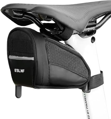 Fyfjur Mini Bolsa Sillin Bicicleta Carretera Impermeable, Compacto Portátil Bolsa Sillin Bicicleta Montaña Reflectante para MTB Bici Carretera Plegable (14,5x9x5cm)