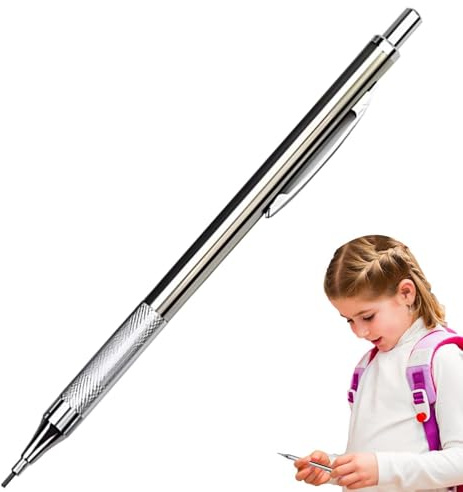 Infällbar penna - rostfritt stål automatisk ritstift | Metalltryckpennor Finns i 0,3 mm 0,5 mm 0,9 för att skriva och rita | School Office Engineering Användning