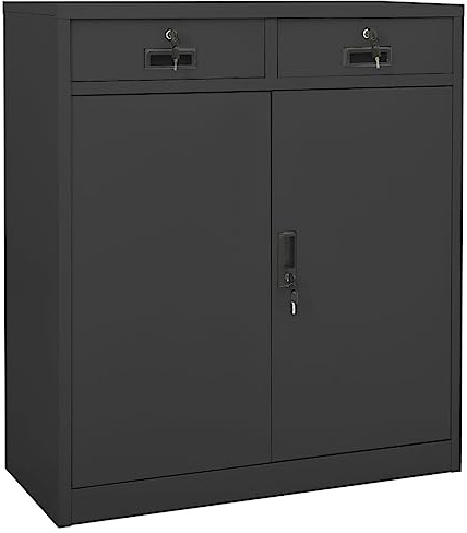 vidaXL Dokumentskåp antracit 90x40x102 cm stål