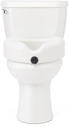 Medline 5 Elevated Toilet Seat Riser W/Microban Antimicrobial Protection for Seniors, Adults & Handicapped – 400 Lbs. Capacity, White