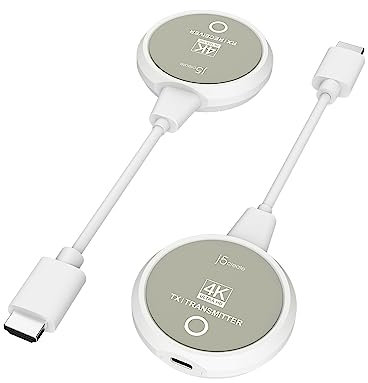 j5create ScreenCast Émetteur et Récepteur HDMI sans Fil 4K, supporte la résolution 4K et HDCP, Aucun Wi-FI nécessaire, Extendeur HDMI sans Fil de 30 m/100 Pieds pour Diffusion TV et réunion (JVAW75)