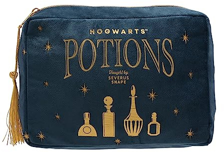 Widdop and Co Harry Potter Alumni Wash Bag Potions - Kosmetiktasche - Blau - Hogwarts Potions - Taught by Severus Snape - Trank Flasche Bilder - Reißverschluss - Unisex-Erwachsene