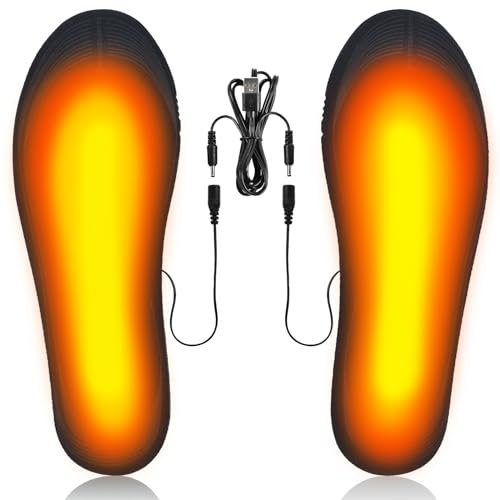 Beheizte Einlegesohlen, Beheizbare Sohlen,USB Wiederaufladbare Beheizte Einlegesohlen,Wärmesohle, Zuschneidbare Thermo-Einlegesohlen Winterfußwärmer für Männer und Frauen