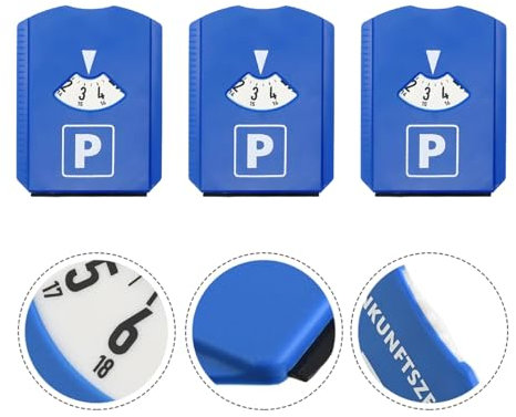 JNNJ 3 PCS Parking Timer Parking Disc with Ice Scraper, Universal Parkings Disc, European Time Disc for Parking, Parkings Meter Made of Durable Plastic, with Ice Scraper Car, Car Accessories