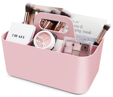 Kasanni Tragbarer Organizer Mehrzweck-Korb-Organizer KöRbe & BehäLter Stapelbarer Kunststoffkorb Mit Griff Reinigungskorb Wird In BüRos, Klassenzimmern Und SchräNken Usw, Verwendet (pink)