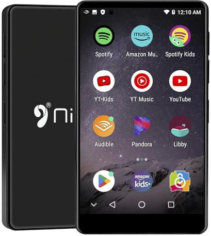 80GB MP3 Player mit Spotify,Kinder MP3&MP4 Musik Player mit Bluetooth und WLAN,Amazon Musik,YouTube,Audible,4.0 IPS Android Player mit Lautsprecher,bis zu 1TB (16GB+64GB SD Karte, Schwarz, 4 Zoll